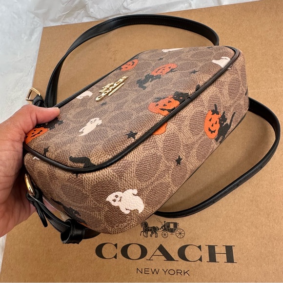 NWT ❤️ Coach Mini Jamie Camera Bag Signature Canvas Halloween CW432 - Picture 6 of 14